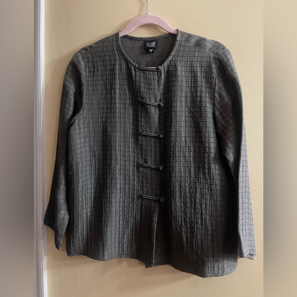 Eileen Fisher silk linen jacket size small